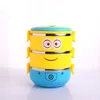 Lunchas de aço inoxidável de me minion de desenhos animados para crianças em caixas bento térmico para estudantes escolares Tableware 4D Lunch para crianças Y2004294447055