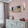 Nowoczesne ściany Lampa LED Oświetlenie Kinkiet Sypialnia Bedside Tło Dekoracyjna Łazienka Oprawa Nordic Gold Shade Lights