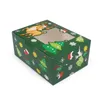 Boîte-cadeau de noël Portable en carton, supports de cadeaux de fête, boîtes à biscuits et bonbons avec bonhomme de neige, carte cadeaux du père noël