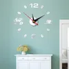 Relógios de parede Clock Metal Quartz Watch 3D DIY Big acrílico Espelho Espelho Modern Anegilha Decoração Home Drop