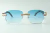 Direct S Micro-PAVED Diamond zonnebril 3524025 met pauw houten tempels designer bril Maat 18-135 mm260s