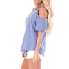 Blusas femininas Camisas Verão Moda Sólido Off Blusa Casual Senhoras Sexy O-pescoço Loose Tee Tops Feminino Manga Curta Blusas Pullov