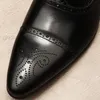 Schwarz Braun Herren Kleid Schuhe Handgemachte bequeme formelle Schuh für Mann echtes Rindsleder Hochzeit Büro Brogue Schuhe Männer