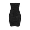 Sexig utanför axelpartiet klänning Kvinnors Diamond Bow Bodycon Mini Black Evening Club Sommar Fashion 210527