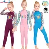 Costume da bagno per bambini Costume da sub UPF50 Costume da bagno a maniche lunghe Ragazzi Ragazze Protezione solare Costume da bagno Quick Dry Rash Guard Muta