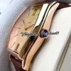 Malte 82131 A21J Automatic Mens Watch 42mm Rose Gold Champagne Dial Stick Roman Markers Brown Leather Strap Sports Watches 5 Styles Puretime01 E131d4