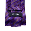 Arco legami Hi-Tie-Tie Purple Gold Striped Silk Trank Tranking per uomo Addoppino Gemello Set Fashion Designer Regalo Dono Cravatta Party aziendale