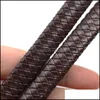 Perlenkappen Schmuckzubehör Komponenten Mibrow 1 Meter Vintage Schwarz Braun Lederbänder 8 mm 10 mm 12 mm flach für die Armbandherstellung270G