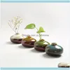 Wystrój stylu vintage kwiaty wazon kwiatowy mini małe ręcznie robione chińskie wazony ceramiczne bonsai doniczki dekoracja biurka j1 kropla