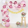 Kit ghirlanda di palloncini con farfalla rosa Decorazioni per baby shower Decorazioni per feste di compleanno per ragazze Decorazioni per feste di matrimonio 210626