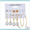 Jewelryfashion Pendientes de aro de oro Conjunto de perlas de gran tamaño Círculo de metal Pendiente punk Joyería femenina Hie Drop Entrega 2021 Msznq