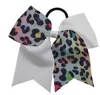 Arco de pelo grande para niñas Cheer Cheerleading arco iris estampado animal leopardo rojo azul 12 piezas