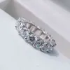 Wong Rain Classic 100% 925 Sterling Silver Round Cut Created Moissanite Diamonds Gemstone Engagement Couple Rings Fine Jewelry Y220223