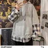 Privathinker Koreaanse Mannen Plaid Hoodies Oversized Man Casual Losse Hooded Sweatshirts Mode Gecontroleerd Mannen Pullovers Hoodies 201104