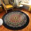 Tapis rond européen rétro style ethnique chambre salon tapis fleur impression balcon thé motif géométrique canapé coussin 210301