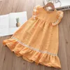 Herbst Mädchen Casual Kleider Neue Mode Kinder Mädchen Party Rüschen Nette Kostüme Kinder Prinzessin Spitze Vestidos für 3-7Y Q0716