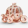 Fit Pandora Braccialetto di Fascino Europeo Argento Charms Perline di Cristallo Cinque Petali Fiore Principessa Zucca Auto Ciondola Catena Del Serpente Fai Da Te Per Le Donne Pendenti Della Collana Del Braccialetto