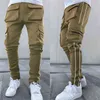 Men's Casual Pants European Popular Large Straight Reflective Multi-pocket Cargo Pants Hip Hop Men's Sports Pants H1223