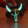 Keychains Glowing Bull039s Head Keychain Horns Pendant GLOW In The DARK BULL Ox Horn Pendants Keyring Women MEN Boys Girls Gift744265u