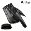 Cinq doigts Gants Winter PU Cuir Cachemire Main Femmes Hommes Chaud Conduits Autres mitaines Écran tactile imperméable