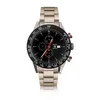 Men's Luxury Automical Watch requin carrera 1887シルバーホワイトステンレス鋼ケースカレンダーブラックフルワーキングDIA187T