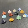 Pierre naturelle Pyramide Hexagonale Cabochon Perles Pierres de Quartz Rose pour Reiki Guérison Cristal Ornements Collier Anneau Boucles D'oreilles Fabrication de Bijoux