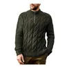 Men's Sweaters Pullovers Autumn Winter Turtleneck Long Sleeve Pullover Pure Color Sweater Mock Neck Zipper Tops Slim Knit