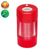 Smoking Magnifying Jar with Light and Grinder Transparent Sealed Storage Container Herb LED Stash Bottles for obacco Kitchen Usage RRA11174