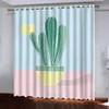 Modern plant Blackout Curtain Cartoon Space Kids Bedroom Drapes Custom Fashion Kitchen Door Curtains