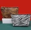 DHL100pcs Makeup Bags Women PU Zebra Prints Large Capacity storage bags