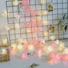 Strings 2,5m 20 LED Garland Artificial Flower Bukiet Lampy sznurkowe Piana Rose Wróżki na Walentynki Świąteczne wystrój ślub