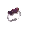 mood ring double peach heart party wedding color changing rings