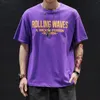 T Shirt Hip Hop Rolling Wave Ananas Stampa Tshirt Uomo 100 T-shirt in cotone Harajuku Estate Abbigliamento urbano Tops Tees