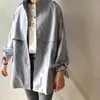 Women's Trench Coats Women's 2022 Women Clothes Long Sleeve Stand Collar Ladies Midi Length Coat Khaki Femme Casaco Feminino Harajuku