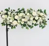 100 cm DIY bruiloft bloem muur arrangement levert zijde pioenrozen rose kunstbloem rij decor bruiloft ijzeren boog achtergrond