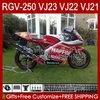 OEM Body for Suzuki RVG250 250CC VJ 23 RGV250 SAPC VJ23 Cowling RGV-250CC 1997 1998 Kroppsarbetet 107HC.42 RGVT-250 RGVT RGV 250 CC Red Factory RGV-250 Panel 97 98 Fairing Kit