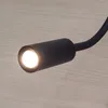 TOPOCH Flexibel LED-vägg Sconce Hard-Wired Lampor Matte Black Finish Smal Beam 3W Chip 200lm Aluminiumslang Mjukt hälsosamt ljus Neat Compact