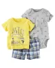 3 pezzi set di abbigliamento maglietta pagliaccetti top pantaloni neonati maschi neonato neonato boutique bambini vestiti per bambini manica corta out8940463