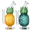 Pineapple Bong Hookahs Unique Big Glass Bongs 5mm Heady Yellow Green Colors Recycler Dab Rig Bubbler Perc Torus Water Pipes Thick Oil Rigs With Bowl WP2194