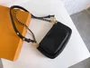 Yeni Kadın Favori Hakiki Deri Moda Çanta Çok Pochette Accessoires Çantalar Çiçek Mini Pochette 3 adet Kabartmalı Lychee Desen Çanta Omuz Çantaları