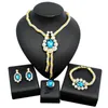 Oorbellen Ketting Yulaili Mode Crystal Hanger Stud Charm Armband Ring Dubai Sieraden Sets Vintage Accessoires voor Vrouwen