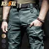 Militär Casual Cargo Byxor Elastiska Utomhus Vandring Byxor Män Slim Vattentät Slitstarkt Air Force Army Tactical Pants 220311