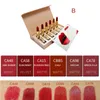 6 teile/satz dropship Make-Up Matte Set Box Weihnachtsgeschenk sehen Sheer Ruby Woo Chili roten Lippenstift