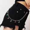 Spodnie Multi-Color Butterfly Brelok Hip-Hop Trendy Silver Color Pas Breloczek Waist Spodnie Łańcuch Długie Akcesoria Metalowe