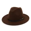 Wollfilz Fedora Panama Hut Frauen Dame Wolle Breite Krempe Casual Outdoor Jazz Cap 16 Farben Z0331 51 Y2