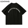 Streetwear t - shirts Hip Hop Incêndio Flama Queima de Cartaz De Algodão Tshirts Harajuku Casual Punk Rock Tees Goth Cirts Tops 210602