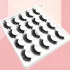 10 paires de Faux cheveux de vison Faux Faux cils 6 Styles Extensions de cils épais faits à la main MY1001