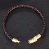 Bracelets de charme Classique 6mm Noir Marron Cuir Mix Tressé Mode Unisexe En Acier Inoxydable Snaps Accessoires Tisser Bracelets Cadeaux S0459