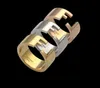 Made in Italy 8MM Logo originale inciso designer misura aperta F Anello Stravagante oro 18 carati Argento rosa Acciaio inossidabile lettera Anelli Donna uomo matrimonio Lady Gioielli 6 7 8 9