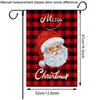 47*32cm/18.5*12.6inch Merry Christmas Garden Flag Double Sides Burlap Santa Claus Outdoor Yard Home Hanging Banner House Flags Xmas Gift New Year Decoration JY0716